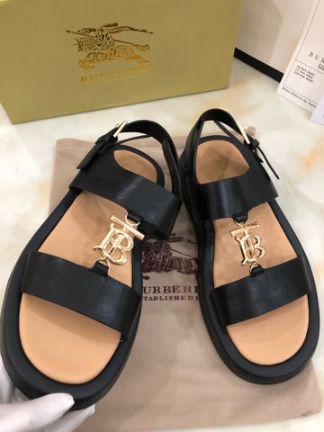 Sandal nam Burberry* quai da bò logo vàng đẹp cao cấp