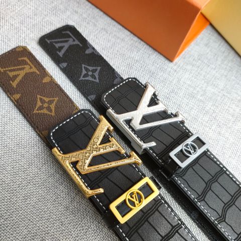 Belt nam LV* bản 3,8cm dây hoạ tiết Monogram