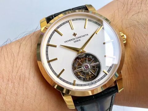 Đồng hồ nam VACHERON* CONSTANTIN* lộ cơ dây da case 42mm dày 12mm