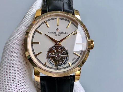 Đồng hồ nam VACHERON* CONSTANTIN* lộ cơ dây da case 42mm dày 12mm