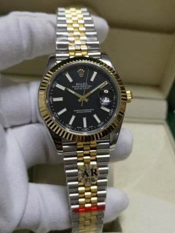 Đồng hồ nam rolex* dây kim loại vỏ bạc pha vàng