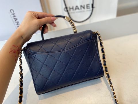 Túi xách nữ chanel* SIÊU CẤP da cừu size 20cm quai cầm nẹp chữ vàng nạm ngọc đẹp sang