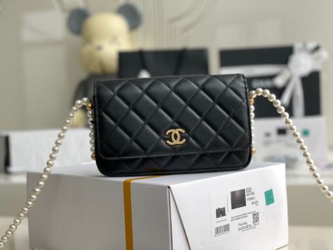 Túi xách nữ chanel* da cừu mini dây ngọc size 19cm đẹp sang SIÊU CẤP