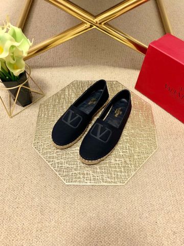 Giày slip on nữ VALENTINO* đế cói chất vải dập logo đẹp