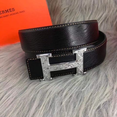 Belt nam Hermes* mặt trạm vân hoa văn bản 3,8cm