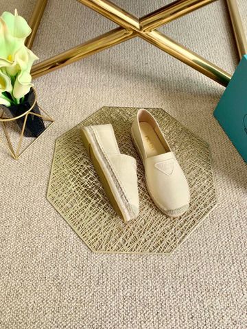 Giày slip on nam nữ PRADA* đế cói chất vải đẹp cao cấp