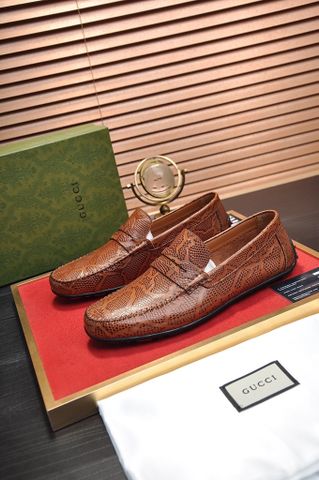 Giày lười GUCCI* Vân rắn đẹp màu nâu và đen