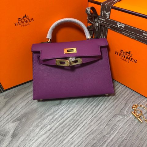 Túi xách nữ Hermes* mini kelly 19,5cm da epsom khoá  vàng và bạc đẹp sang SIÊU CẤP