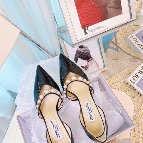 Giày cao gót JIMMY* CHOO* cao 8,5cm quai ngọc đẹp sang SIÊU CẤP