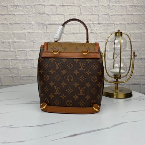 Ba lô nữ LV* dauphine Monogram nâu mix 2 màu đẹp cao cấp 19x20cm