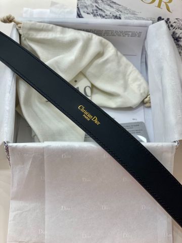 Belt nữ Dior* da bò mặt chữ vàng bản 3cm và 2cm