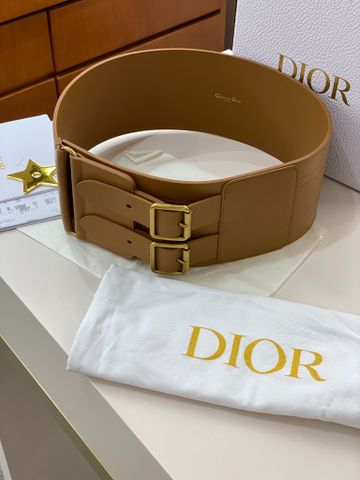 Belt nữ Dior* da bò bản to 10cm dây dập chữ khoá vàng đẹp SIÊU CẤP