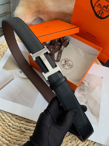 Belt nam Hermes* bản 3,5cm da tăm và da lỳ