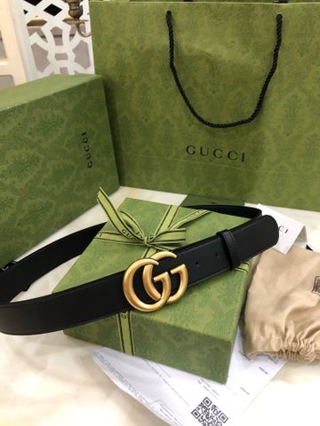 Belt GUCCI* nam nữ da bò mềm mặt logo vàng bản 2cm 3cm 3,5cm 4cm