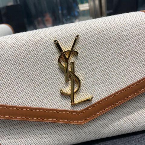 Túi xách nữ YSL* size 19cm chất vải viền da