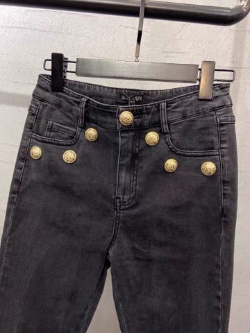 Quần jeans nữ BALMAIN* khuy vàng đẹp độc SIÊU CẤP