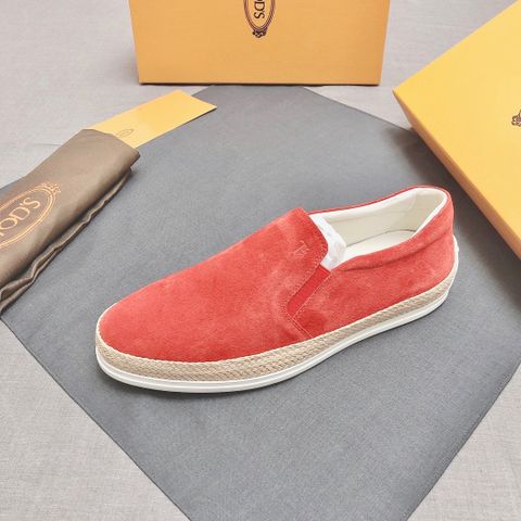 Giày slip on nam To*ds* da lộn viền cói đẹp cao cấp