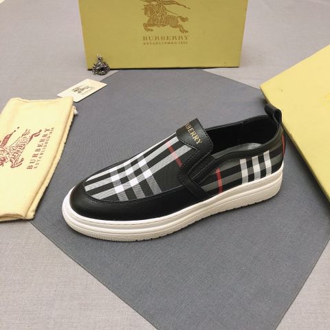 Giày slip on nam Burberry* chất vải kẻ pha da