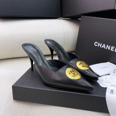 Sục nữ chanel* cao 8,5cm mũi nhọn da bò lỳ và hoạ tiết đẹp SIÊU CẤP