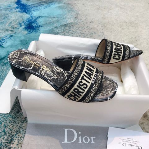 Dép nữ Dior* hoạ tiết gót 5cm đẹp SIÊU CẤP nhiều màu 35-42
