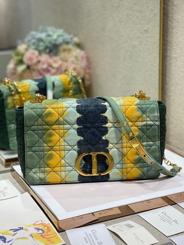 Túi xách nữ Dior* caro mẫu mới chất vải hoạ tiết mix màu loang đẹp