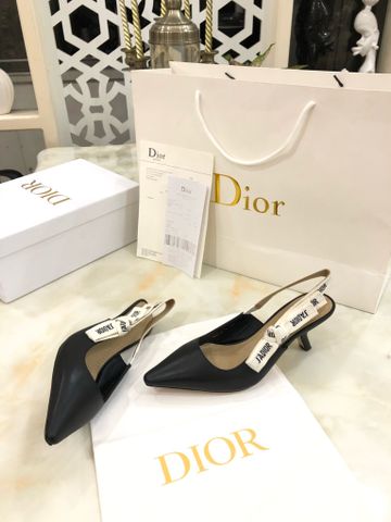 Giày cao gót Dior* da bò lỳ quai chữ nơ đẹp cao cấp loại 6,5cm 9,5cm
