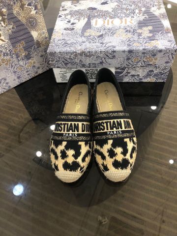 Giày slip on nữ Dior* đế cói hoạ tiết báo màu độc mẫu mới