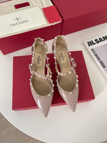 Giày cao gót VALENTINO* da bóng quai tán đinh cao 6,5cm SIÊU CẤP