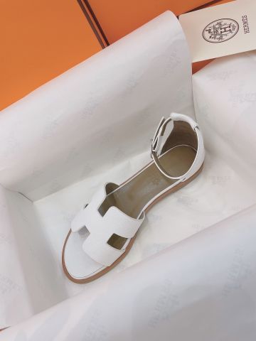 Sandal nữ Hermes* đế bệt quai da bò nhiều màu đẹp SIÊU CẤP