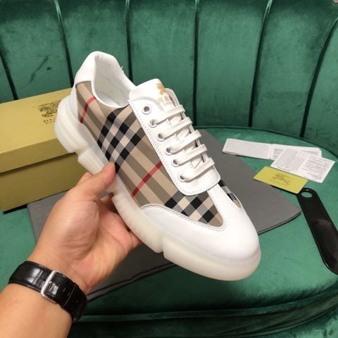 Giày nam buộc dây Burberry* kẻ mũi phối da bò đẹp