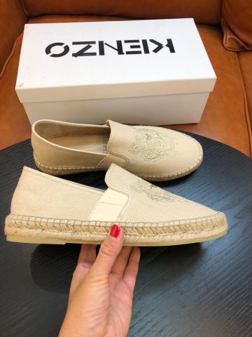 Giày slip on nam kenzo* đế cói SIÊU CẤP chất vải thêu hổ có màu rêu và be