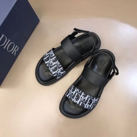 Sandal nam Dior* quai da bò lỳ và quai hoạ tiết oblique đẹp cao cấp