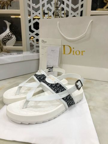 Dép tông nam Dior* quai da bò phối hoạ tiết oblique