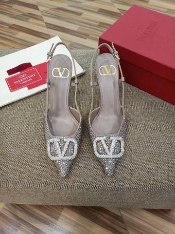 Giày cao gót VALENTINO* cao 8,5cm đính full đá bạc đẹp sang SIÊU CẤP