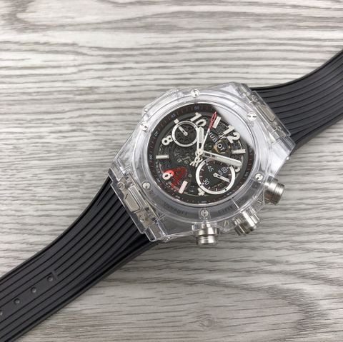 Đồng hồ nam Hublot* thể thao vỏ trong lộ cơ dây cao su case 45mm