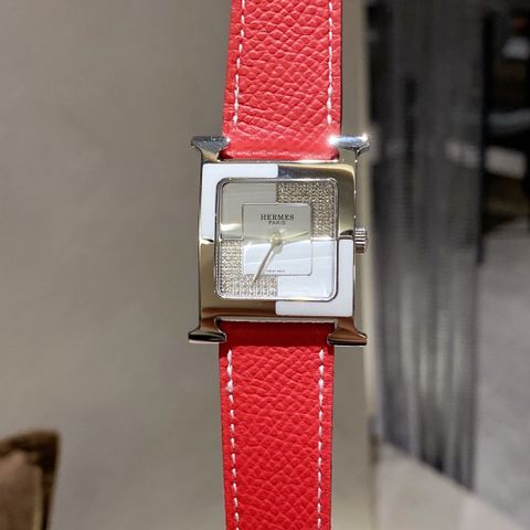 Đồng hồ nữ Hermes* mặt chữ H case 26mm nạm kim dây da