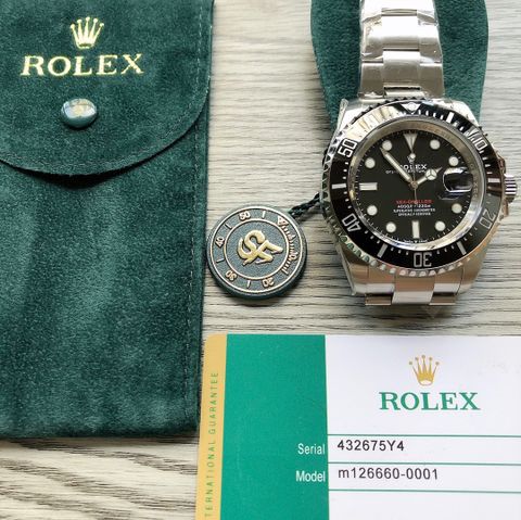 Đồng hồ nam rolex* dây kim loại vỏ bạc dáng khoẻ case 43mm VIP 1:1