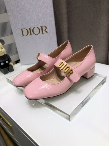 Giày nữ Dior* da bóng gót vuông 3,5cm đẹp sang SIÊU CẤP