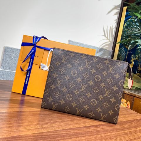 Clutch LV* nam nữ hoạ tiết Monogram nâu sz 27cm hàng cao cấp