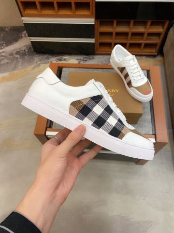 Giày nam buộc dây Burberry* kẻ phối da bò lỳ đẹp