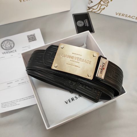 Belt nam VERSACE* mặt đúc vuông dây bản 3,8cm dập hoạ tiết nổi