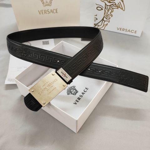 Belt nam VERSACE* mặt đúc vuông dây bản 3,8cm dập hoạ tiết nổi