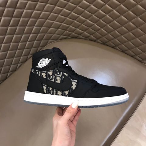 Sneaker Dior* nam cao cổ da bò hoạ tiết oblique