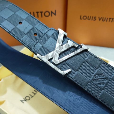 Belt nam lv dây da bò dập karo bản 4cm dùng đc cả 2 mặt dây