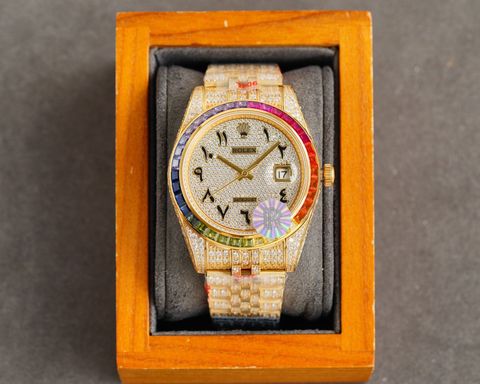 Đồng hồ nam rolex* dây kim loại case 41mm VIP 1:1 nạm full kim cương