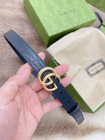 Belt nam nữ GUCCI* dây vân cá sấu mặt Logo vàng đồng đẹp