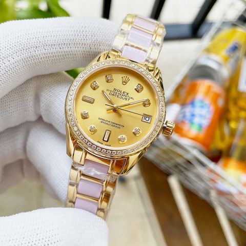 Đồng hồ nữ rolex viền kim máy cơ