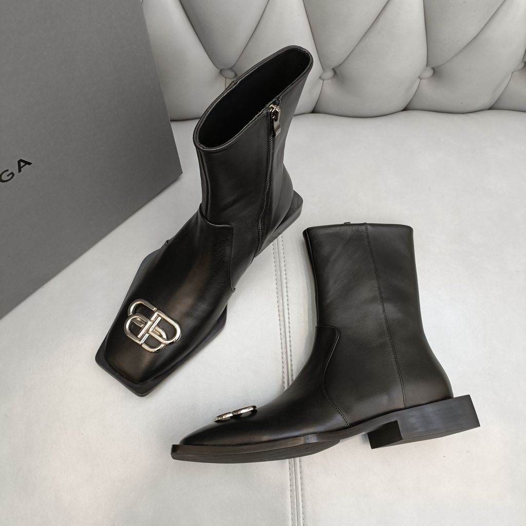 1350 Balenciaga Boots Pointy Toe Denim BB Silver Logo Ankle Booties 395  Boot  eBay