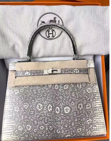 Túi xách nữ Hermes* kelly da thằn lằn VIP 1:1 size 25cm