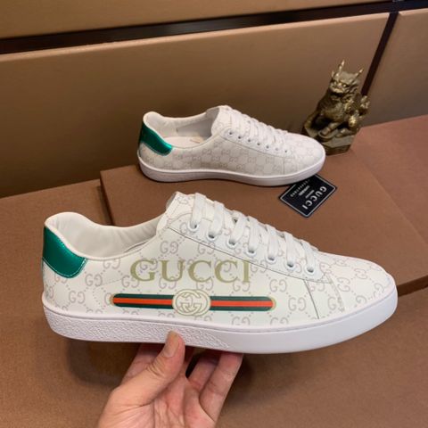 Giày nam buộc dây GUCCI* da bò in hoạ tiết Logo đẹp